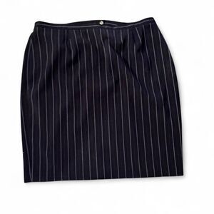 Liz Baker Womens 24W Navy Pinstripe Pencil Skirt Plus Size Career Office